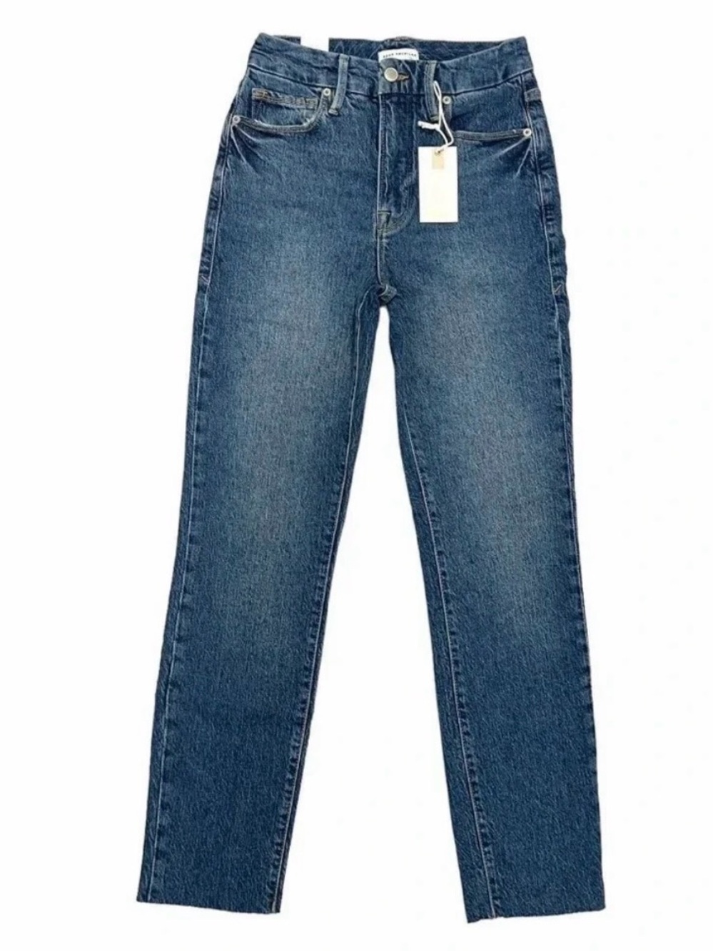 Good American Good Classic Raw Hem High Rise Jeans Style GCH086TFT Size 26